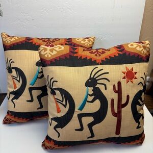 Better Homes and Gardens Kokopelli Southwestern Pair Throw Pillows 17”